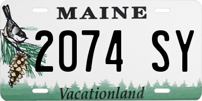 ME license plate 2074SY