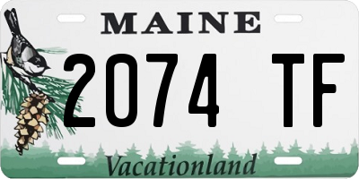 ME license plate 2074TF