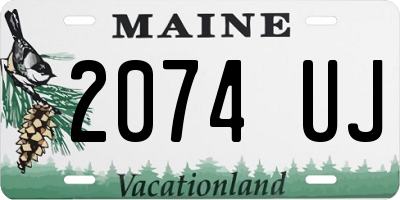 ME license plate 2074UJ