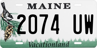 ME license plate 2074UW