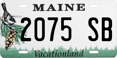 ME license plate 2075SB