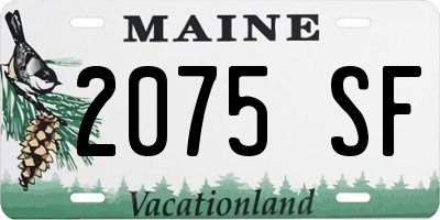 ME license plate 2075SF