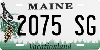 ME license plate 2075SG