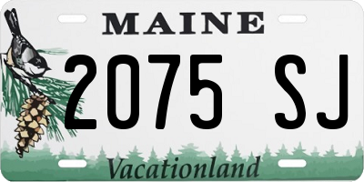 ME license plate 2075SJ