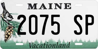ME license plate 2075SP