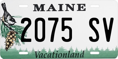 ME license plate 2075SV