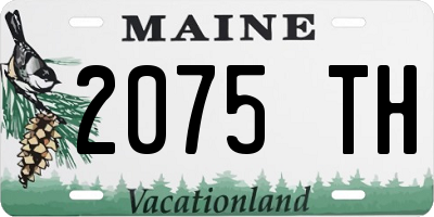 ME license plate 2075TH