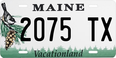 ME license plate 2075TX