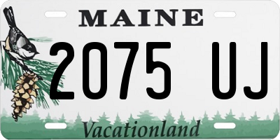 ME license plate 2075UJ