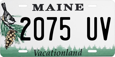 ME license plate 2075UV