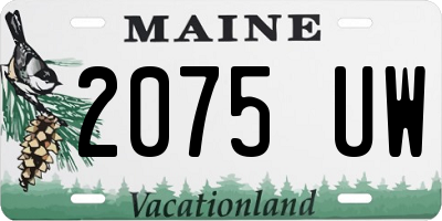 ME license plate 2075UW