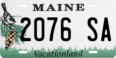 ME license plate 2076SA