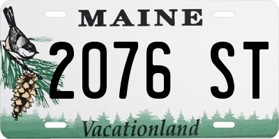 ME license plate 2076ST