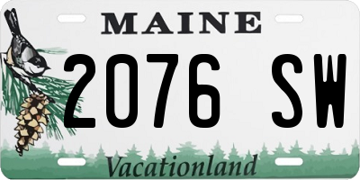 ME license plate 2076SW
