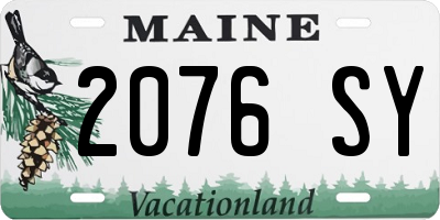 ME license plate 2076SY