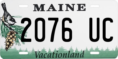 ME license plate 2076UC