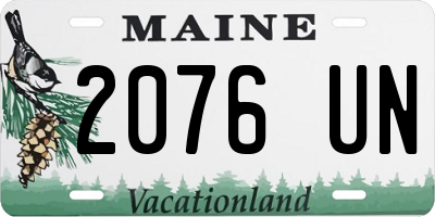 ME license plate 2076UN