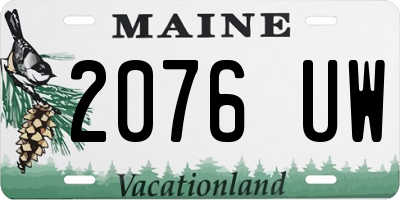 ME license plate 2076UW