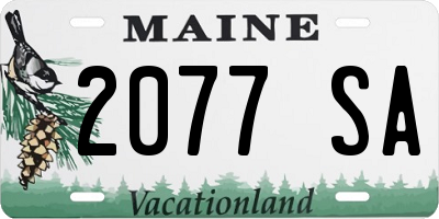 ME license plate 2077SA