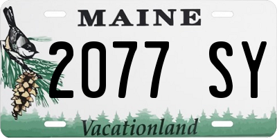 ME license plate 2077SY
