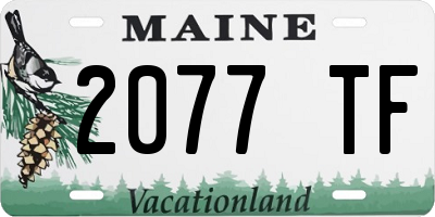 ME license plate 2077TF