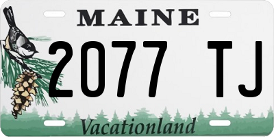 ME license plate 2077TJ