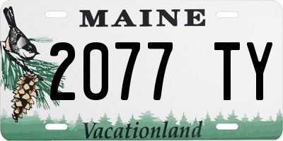 ME license plate 2077TY