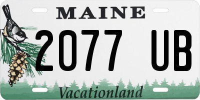 ME license plate 2077UB