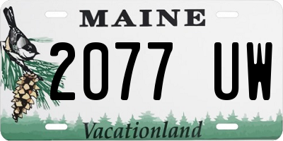 ME license plate 2077UW