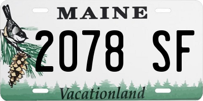ME license plate 2078SF