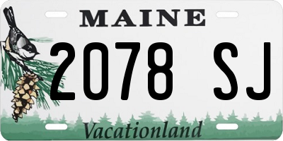 ME license plate 2078SJ