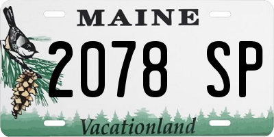 ME license plate 2078SP