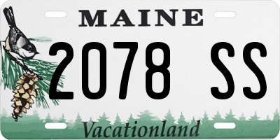 ME license plate 2078SS