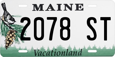 ME license plate 2078ST
