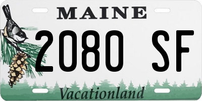 ME license plate 2080SF