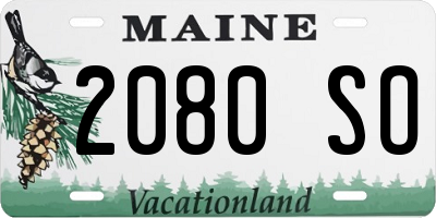 ME license plate 2080SO