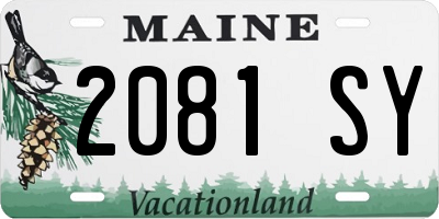 ME license plate 2081SY