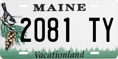 ME license plate 2081TY
