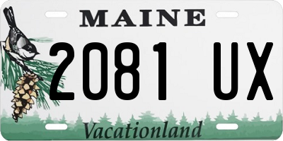 ME license plate 2081UX