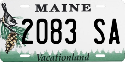 ME license plate 2083SA