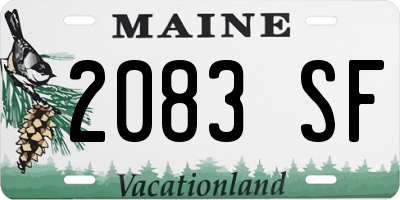 ME license plate 2083SF