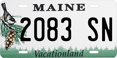 ME license plate 2083SN