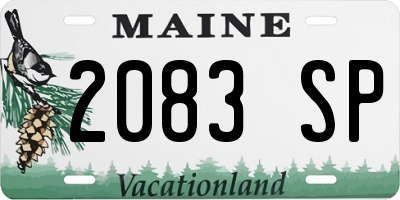 ME license plate 2083SP