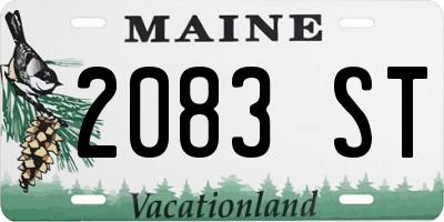 ME license plate 2083ST