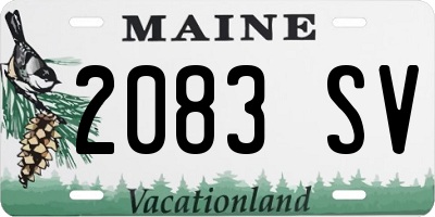 ME license plate 2083SV