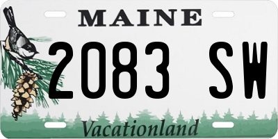 ME license plate 2083SW