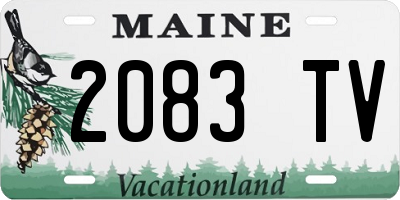 ME license plate 2083TV