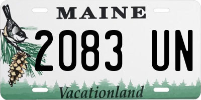 ME license plate 2083UN