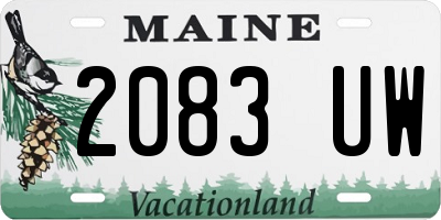 ME license plate 2083UW