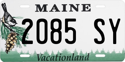 ME license plate 2085SY